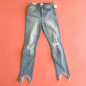 L'AGENCE Light Wash Distressed High Line Rise Jeans Size 24 NEW NWT